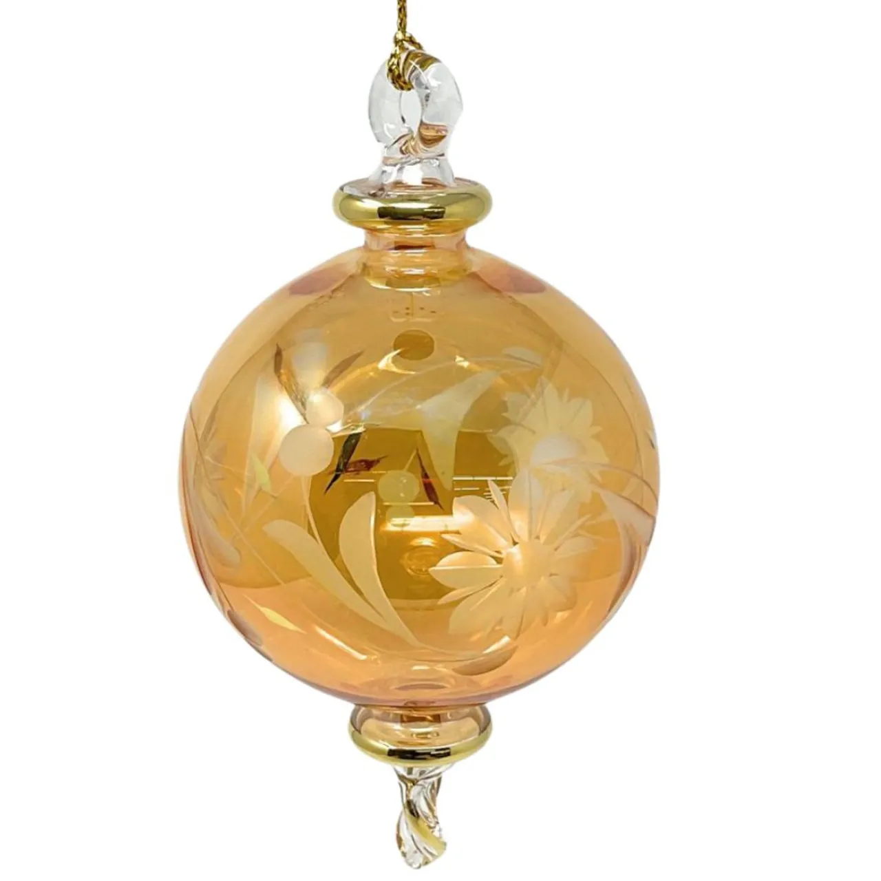 Small Yellow Floral Ball Ornament<Egyptian Museum Hot