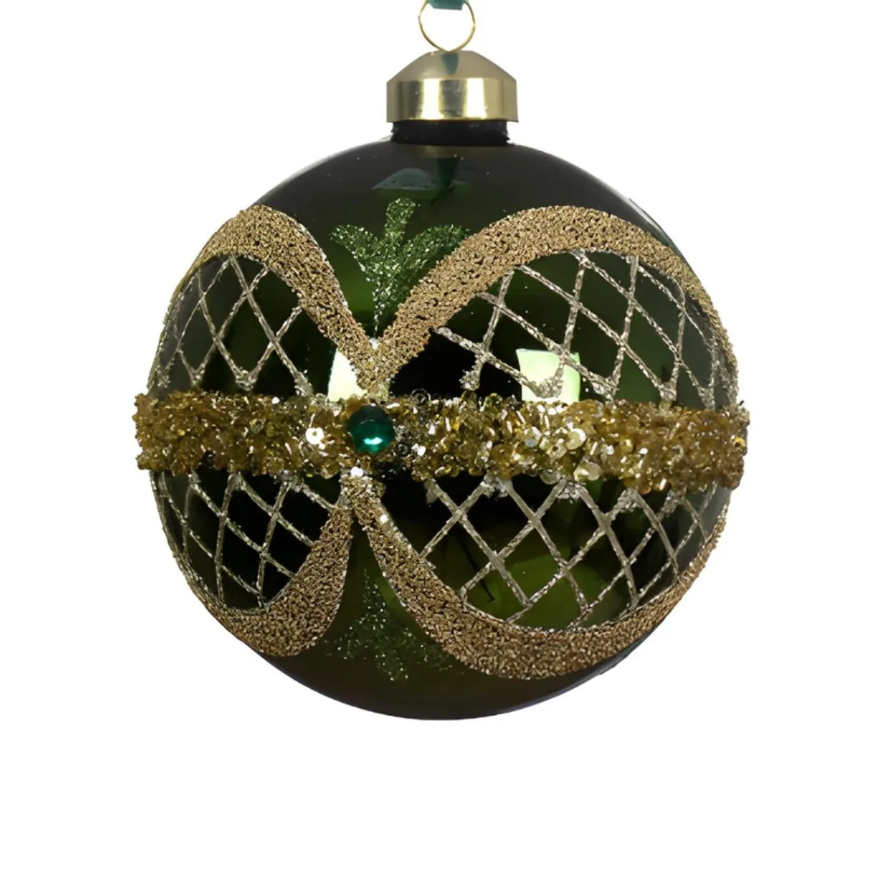 Elegant Green Ball Set of 2 Ornaments< Sale