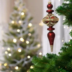 Elegant Red Ball Set of 2 Ornaments< Clearance