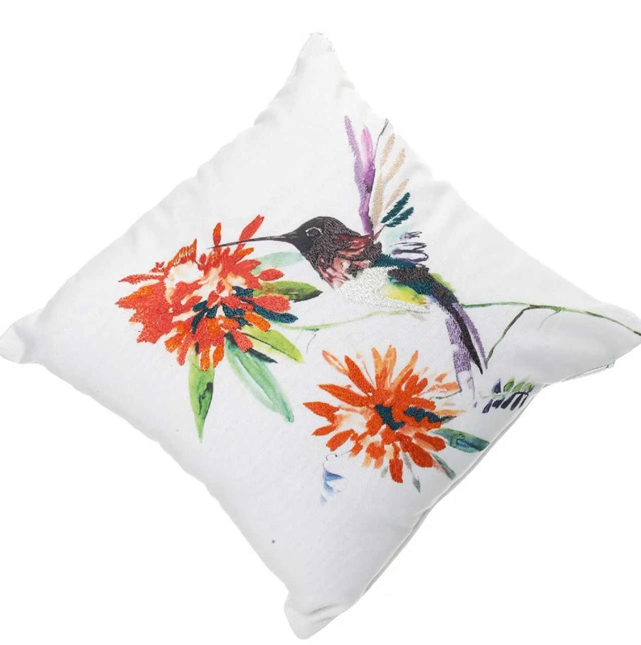 Embroided Red Hummingbird Pillow< Online