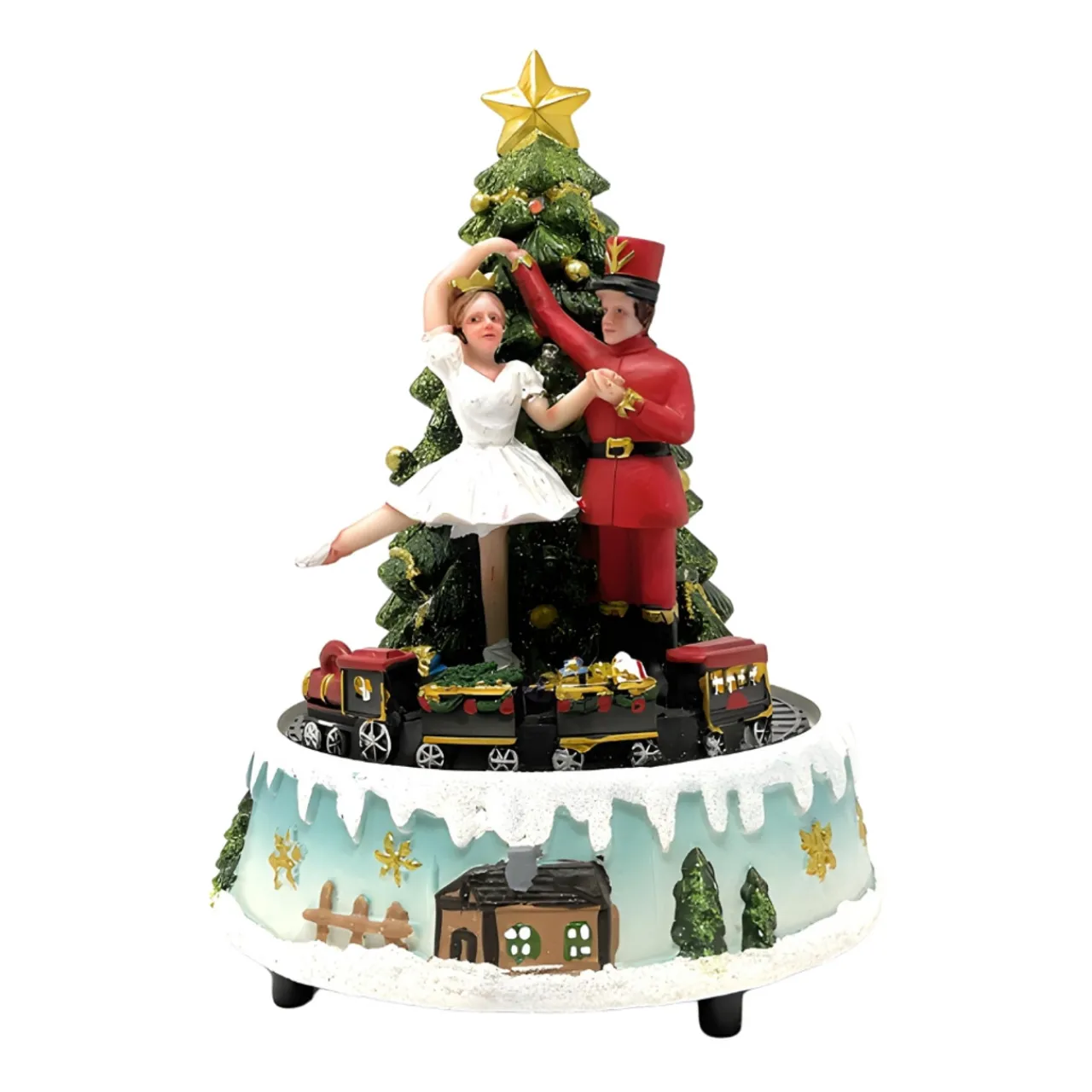 Enchanted Nutcracker Ballet LED Music Box with Rotating Train<Lumineo Hot