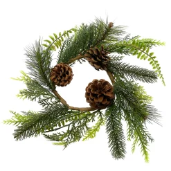 Evergreen Pine and Pinecone Candle Ring< Fashion