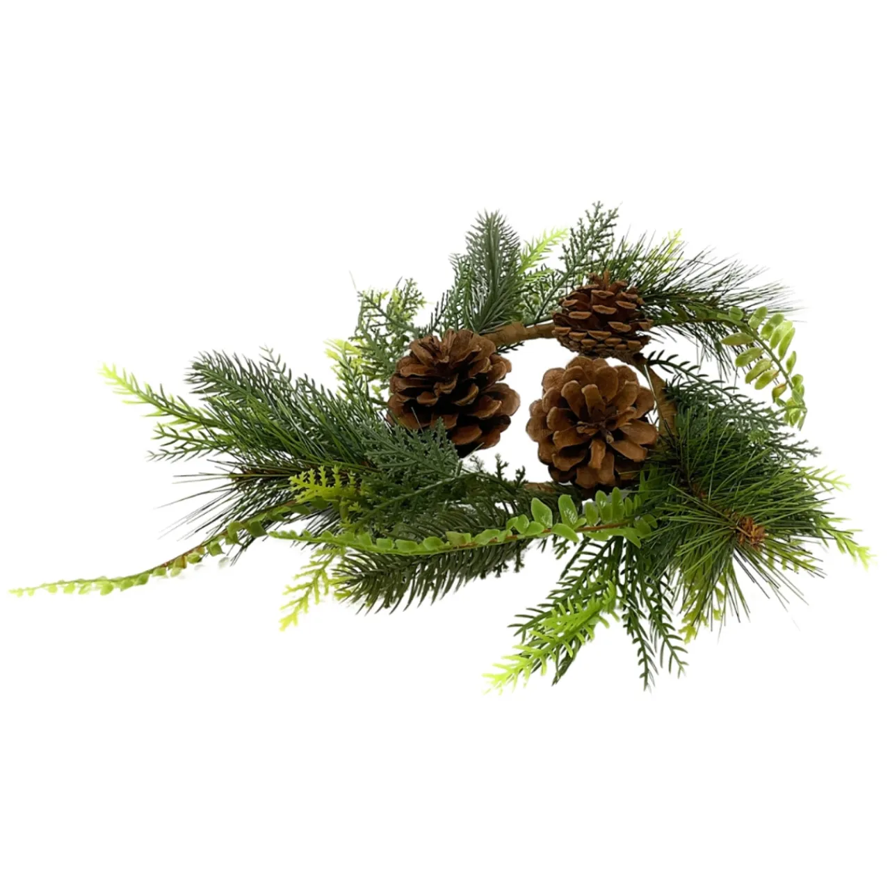 Evergreen Pine and Pinecone Candle Ring< Fashion