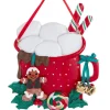 Family of 5 Mug with Marshmallows Personalized Ornament - 5 Names Hand Personalized<Kurt Adler Hot