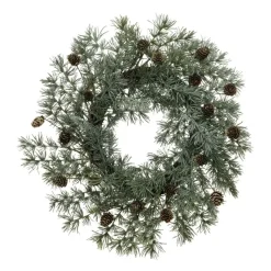 Faux Atlas Cedar Wreath with Natural Pinecones< Best