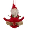 Felt Airplane Ornament with Santa< Sale