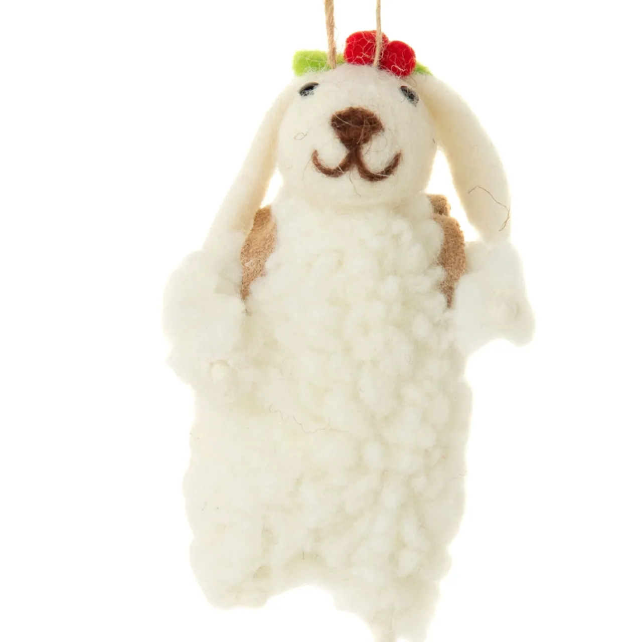 Felt Christmas Sheep w/Backpack Ornament< Hot