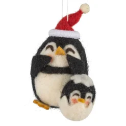 Felt Chubby Penguin with Baby Ornament< Discount