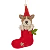 Felt Dog in Stocking Ornament< Outlet