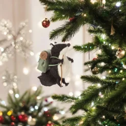 Felt Hiking Badger Ornament with Walking Stick and Backpack< Fashion