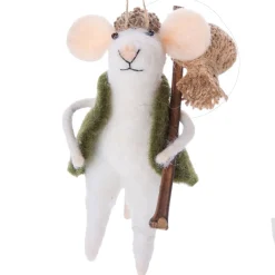 Felt Hiking Mice In Vest Ornament< Sale