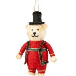 Felt King’s Guard Bear Ornament in Red Sweater< Hot