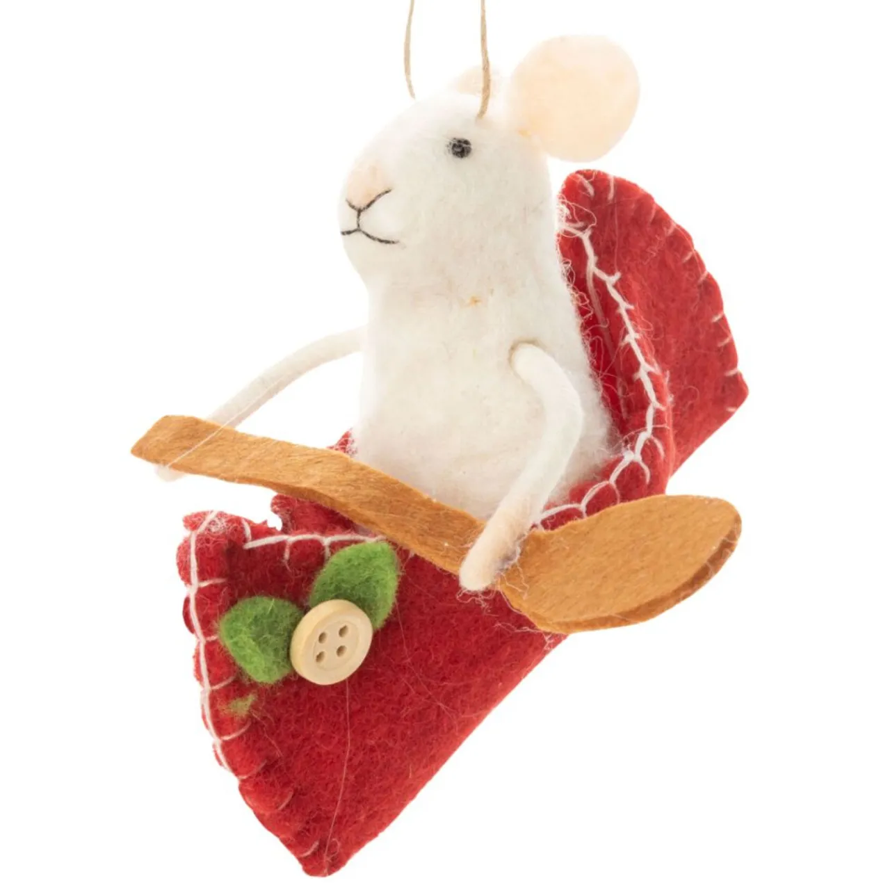 Felt Mouse in Canoe with Paddle Ornament< Online