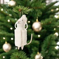 Felt Mouse Wrapped in Towel Ornament< Discount