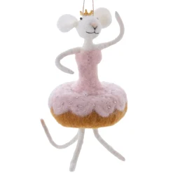Felt Pink Donut Mouse Ornament< Outlet