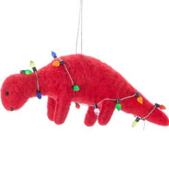 Felt Red Dinosaur with Lights Ornament< Online