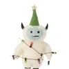 Felt Yeti Ornament with Green Hat and Festive Lights< Hot