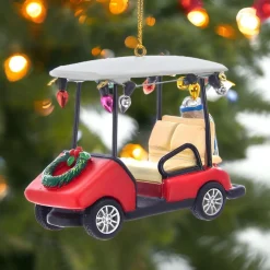 Festive Golf Cart with Wreath Ornament<Kurt Adler New