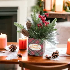 Festive Pine Holiday Arrangement Box< Online
