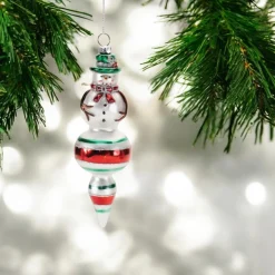 Festive Snowman Finial Ornament< New