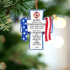 Firefighter Courage & Protection Cross Ornament< Outlet