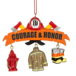 Fireman Courage & Honor Ornament< New