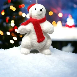 Flocked Polar Bear Standing< Fashion