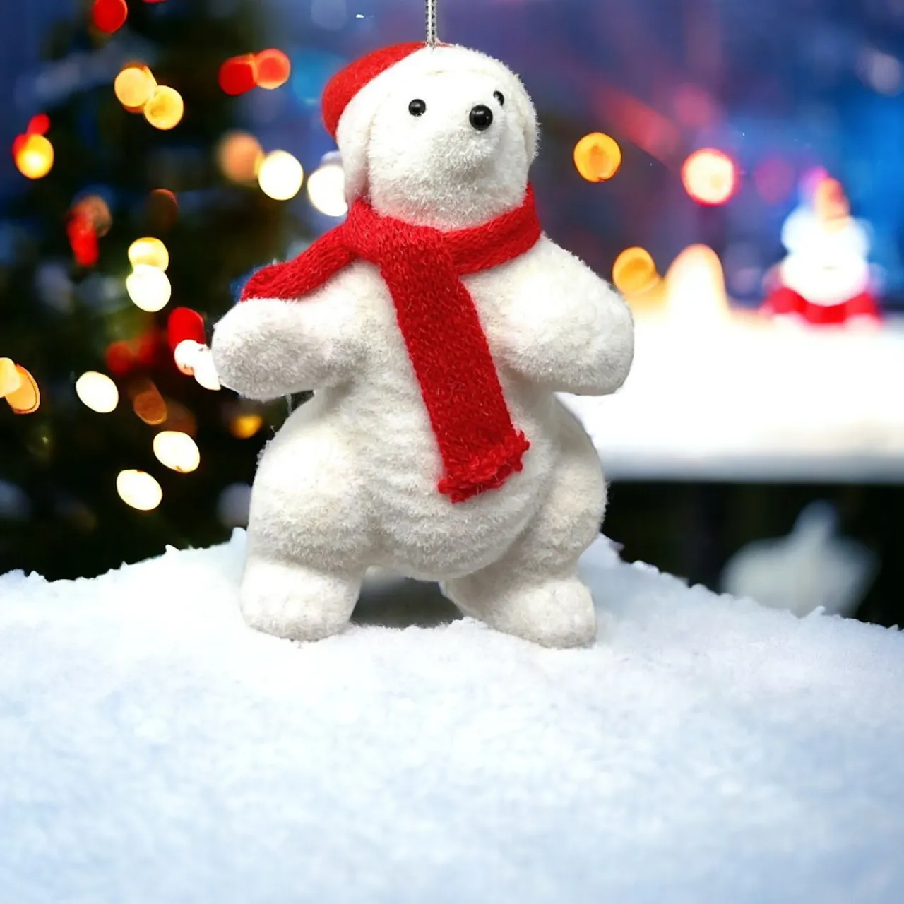 Flocked Polar Bear Standing< Fashion