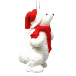 Flocked Polar Bear Standing< Fashion