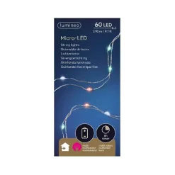 10 Foot Multicolored Micro LED String Light Set with 60 Lights - Indoor / Outdoo<Lumineo Online
