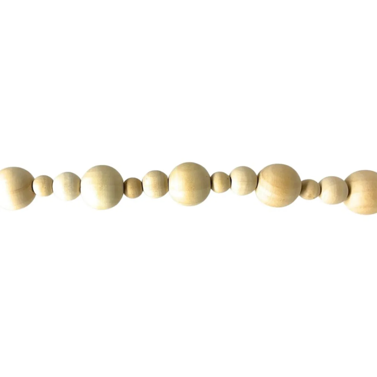 6 Foot Natural Wood Bead Garland< Hot