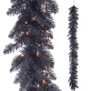6 Foot Pre Lit Black Tinsel Garland< Hot