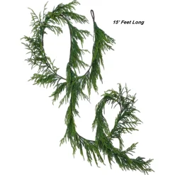 15 Foot Real Touch Norfolk Pine Garland< Hot