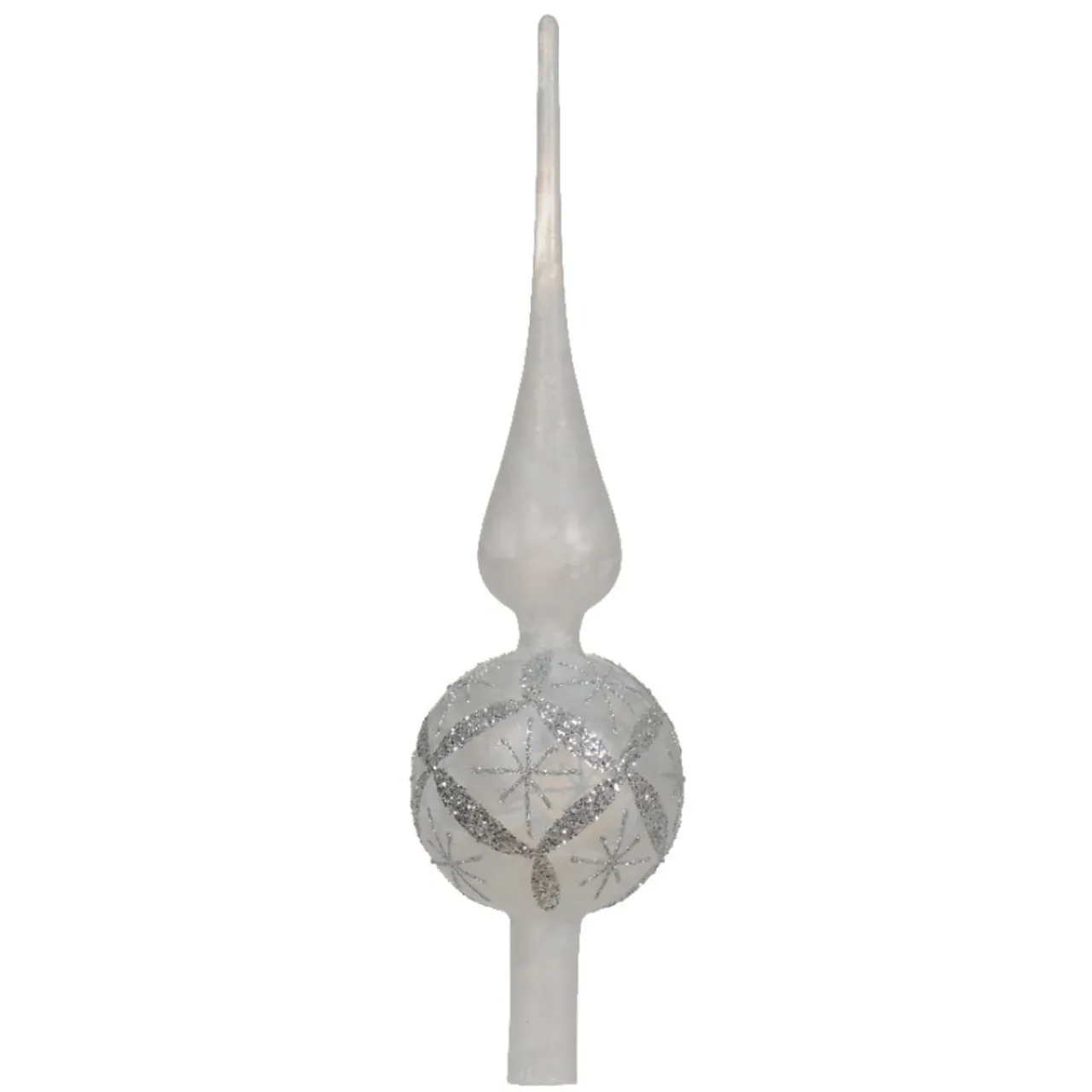 Frosted Glass Finial Tree Topper< Clearance