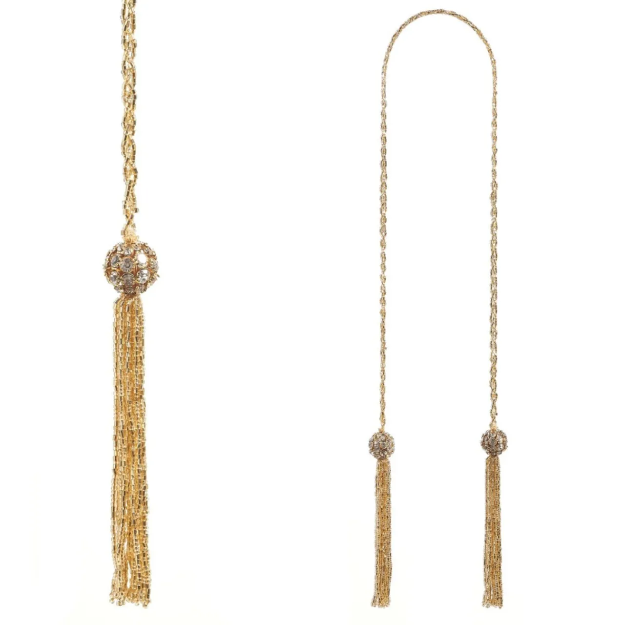 3ft Gold Beaded Garland with Tassels< Fashion