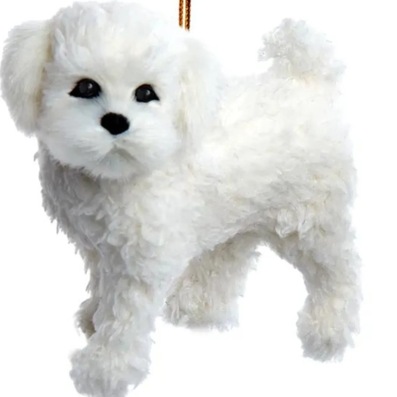 Furry Bichon Frise Dog Ornament<Kurt Adler Clearance