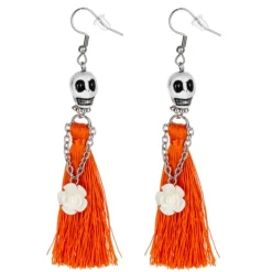 Ganz - Orange Dia de los Muertos Tassel Earring< Discount