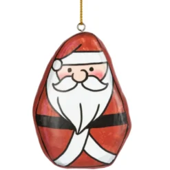 Ganz - Santa Pebble Art Ornament< Sale