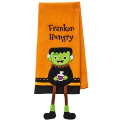 Ganz - Spooky Frankenstein Dangle Leg Tea Towel< New