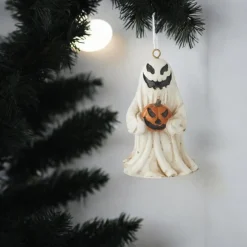 Ghost With Pumpkin Ornament< Best