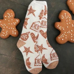 Gingerbread Cookies Cozy Crew Socks< New