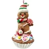Gingerbread Man Holding Lollipop Cupcake Ornament - The Christmas Loft< Outlet