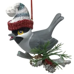 Gingham Holiday Chickadee Ornament | The Christmas Loft<Kurt Adler Sale