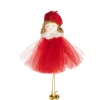 Girl in Red Tulle Dress and Beret Ornament< Fashion