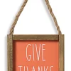 Give Thanks Hanging Wall Sign | The Christmas Loft< Hot