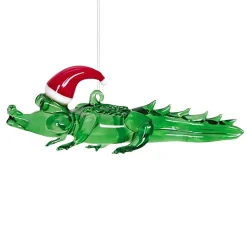 Glass Alligator Ornament< New