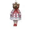 Glass Bear in Dress Ornament< Fashion