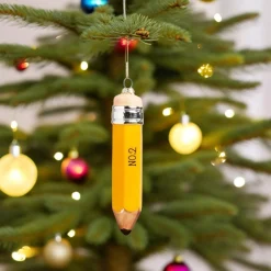 Glass Christmas Pencil Ornament< Sale