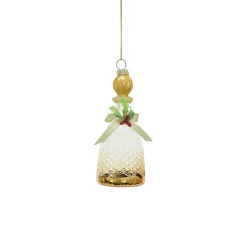 Glass Decanter with Gold Glitter Ornament< Outlet