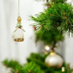 Glass Decanter with Gold Glitter Ornament< Outlet